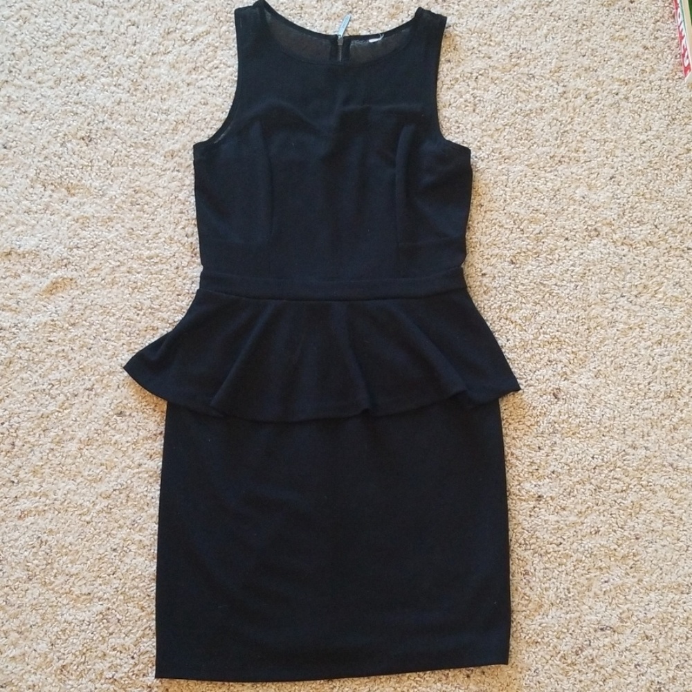 Sexy little black peplum mini dress